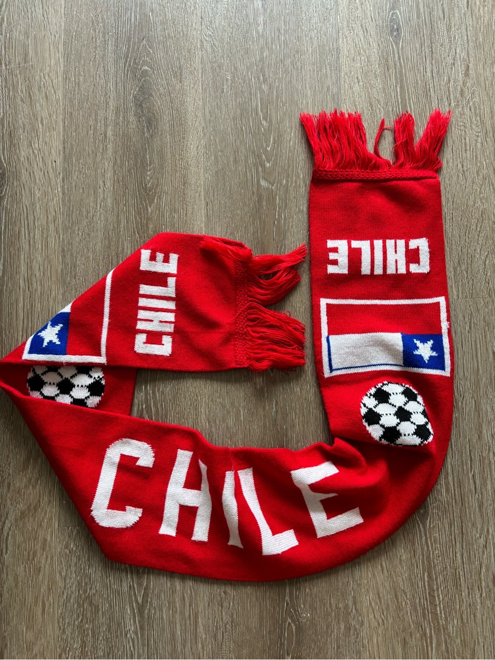 Vintage Chile Red Soccer Scarf